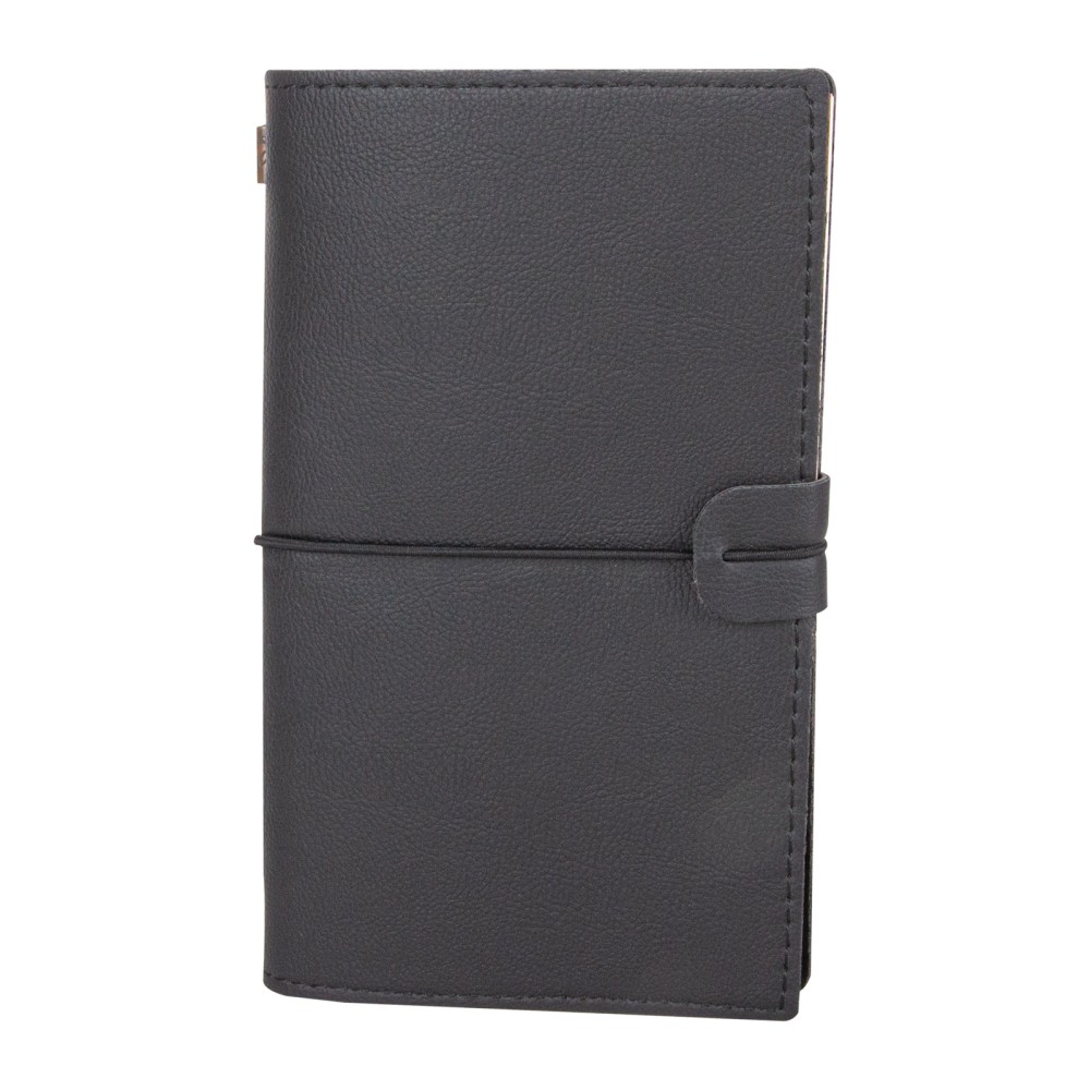 KUĞULU SİYAH TARİHSİZ DEFTER (11,5X20 CM)