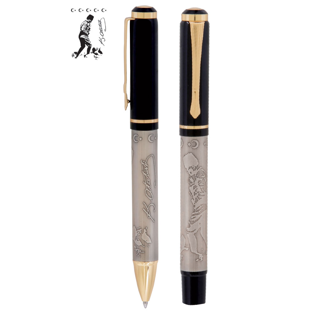 SİLOPİ ATATÜRK KABARTMALI İKİLİ KALEM SETİ 