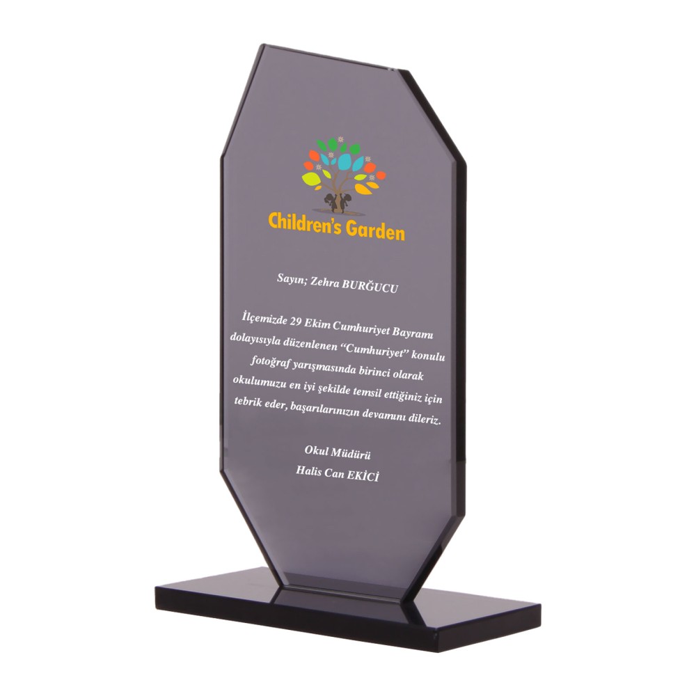 OSKAY SİYAH KRİSTAL PLAKET